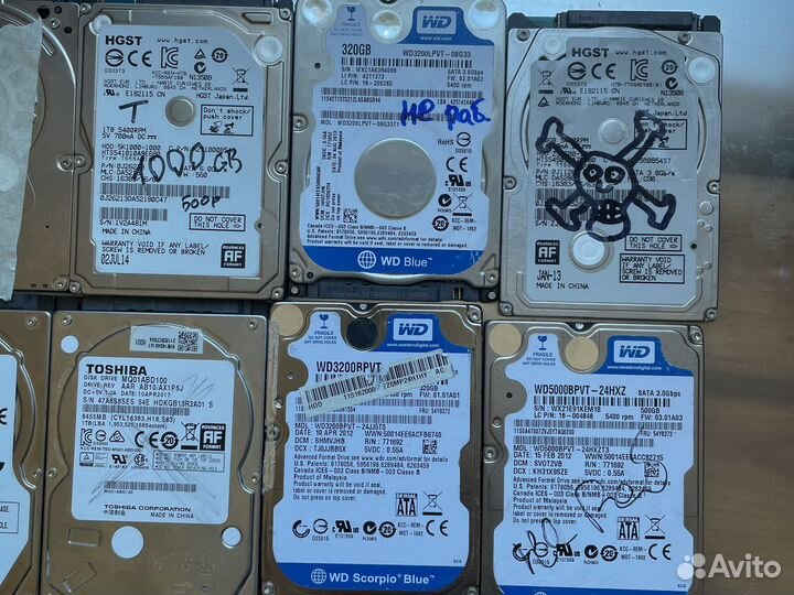 Жёсткие диски 2,5 на доноры нерабочие