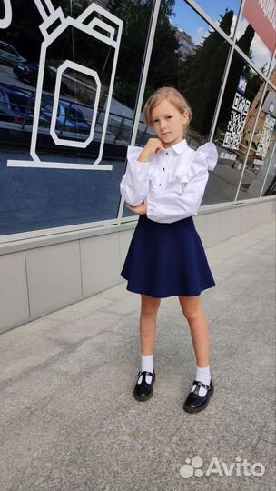Белая школьная блузка для девочки