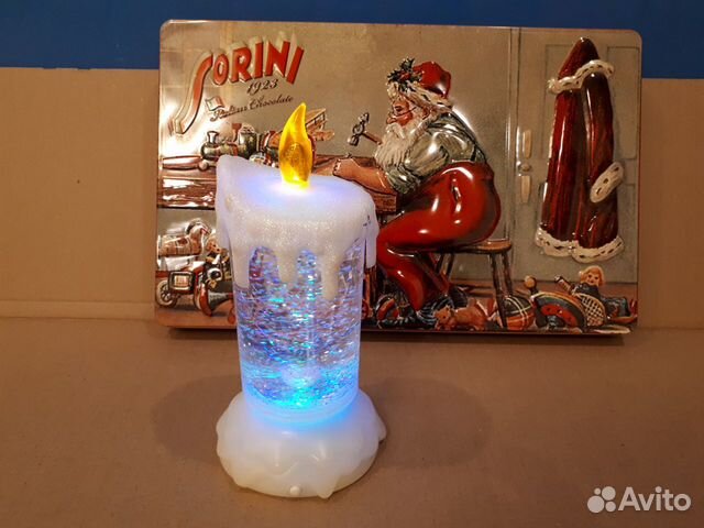 Ночник свеча с мини моторчиком с новыми батарейкам