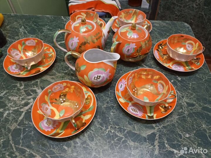 Чайный сервиз СССР золотой олень