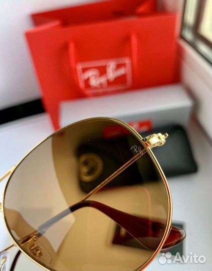 Очки ray ban aviator Авиаторы коричневые