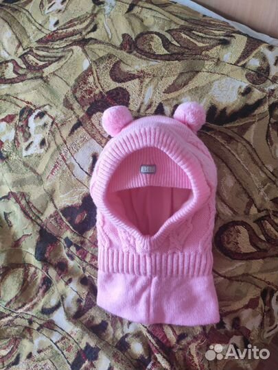 Шапка шлем для девочки зима
