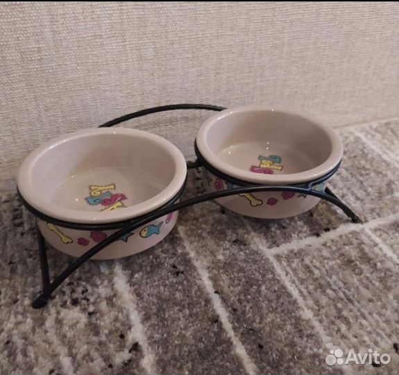Миски для кошек и собак керамические на подставке
