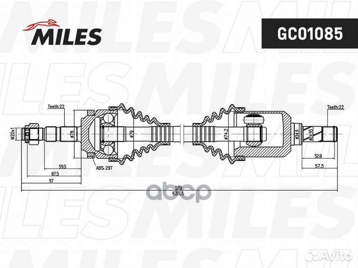 Привод в сборе opel corsa C/combo 1.0-1.8 00- л