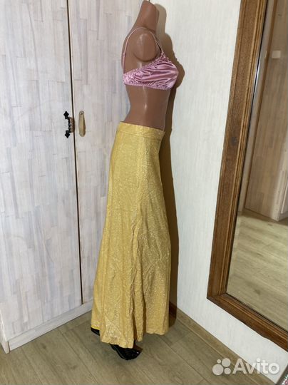 Винтажные золотые брюки кюлоты 44-46