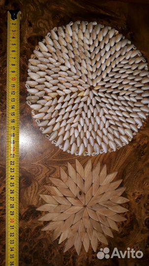 Подставка Под горячее из ракушек и можжевельника