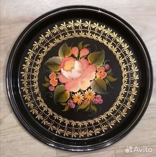Поднос расписной металлический