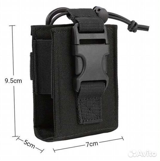 Подсумок (универсальный) для раций чёрного цвета