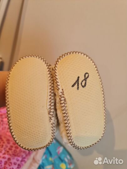 Теплые тапочки для девочки 74