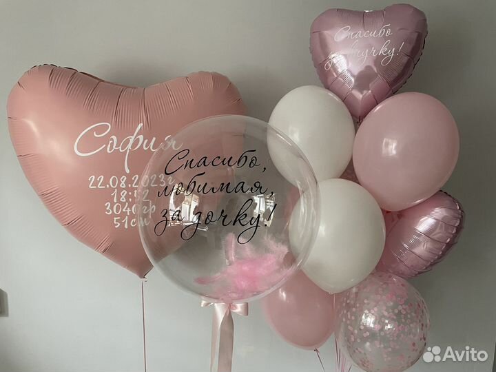 Воздушные шары на выписку из роддома / доставка