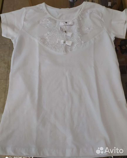 Блузка белая школьная до 140 размера