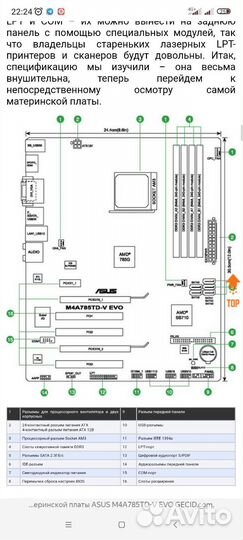 Материнская плата asus am3 ddr3 m4a785td-v evo