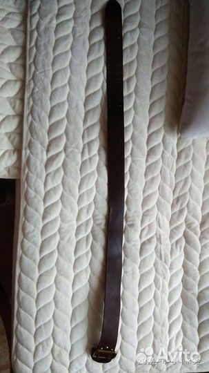 Мужской кожаный ремень коричневый