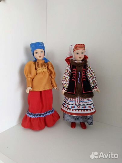 Коллекционная кукла керамика в национальн. костюме