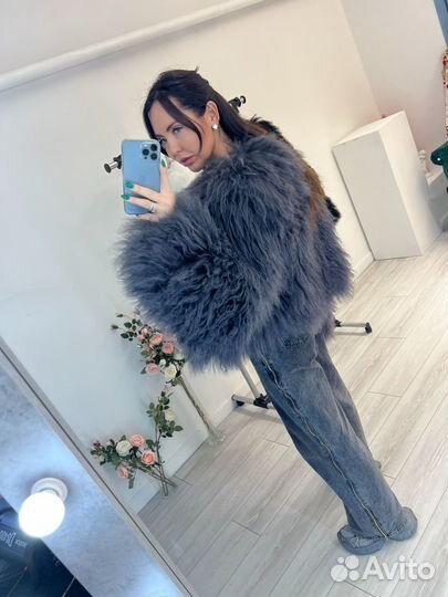 Шуба из ламы натуральная 45 см