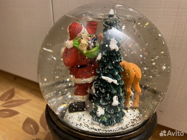 Шар со снегом статуэтка снежный с подсветкой