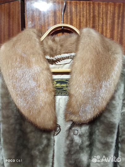 Шуба мутоновая с норкой 50-52
