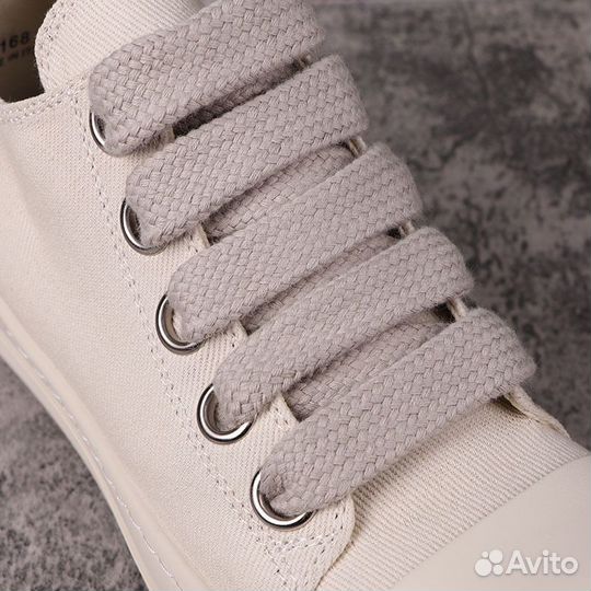 Кеды Rick Owens Jumbo White/Gray Low Sneakers