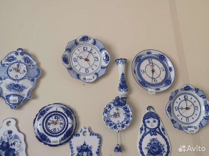 Часы настенные Гжель