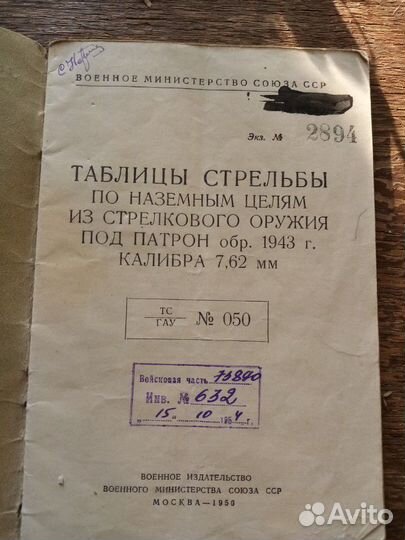 Таблицы стрельбы из стрелкового оружия и памятка с