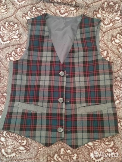 Школьные брюки утеплённые +жилет школьный