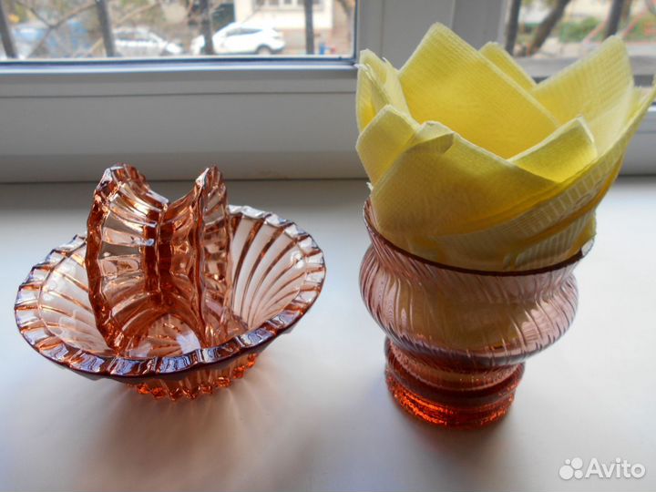 Посуда из розового стекла