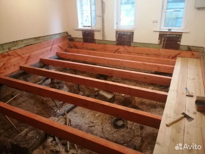 Подъем домов, замена венцов, ремонт полов