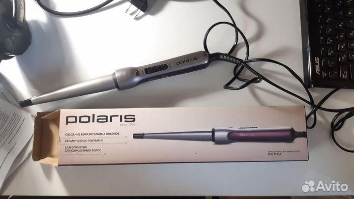 Конусная плойка для завивки волос polaris 2513