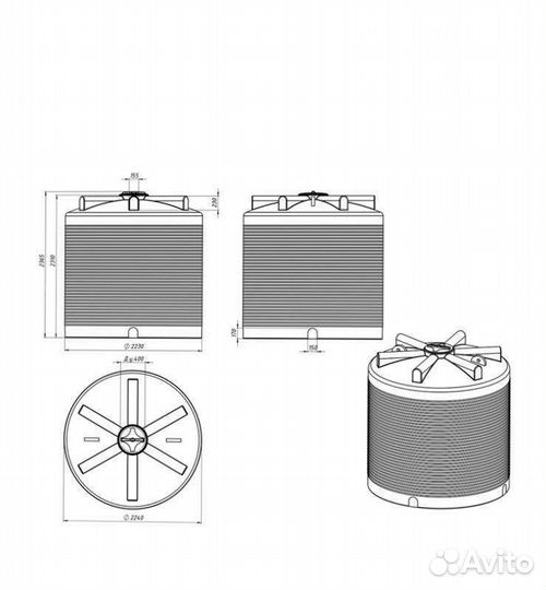 Бочка пластиковая 5000 литров