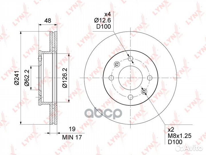 Диск тормозной перед Hyundai Getz (TB) 02-09