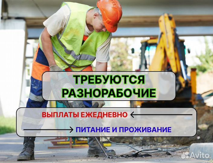Разнорабочие Питание и выплаты каждый день