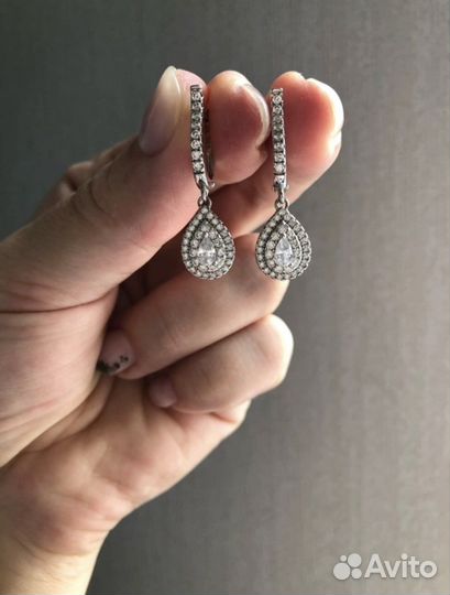 Серьги серебро 925 фианит