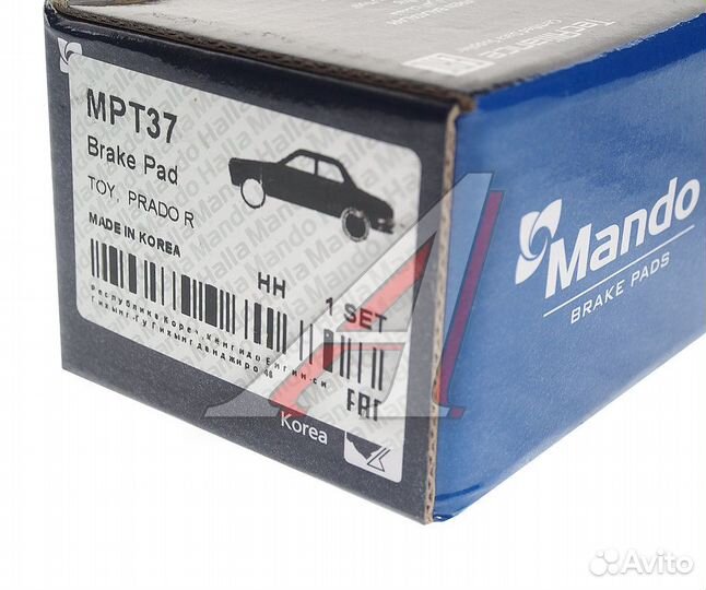 Колодки тормозные toyota Land Cruiser 100 (98-07) lexus LX470 (98-07) задние (4шт.) mando