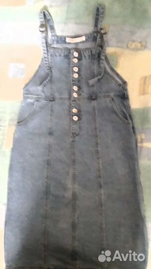 Джинсовый сарафан+шорты 46-48 разм