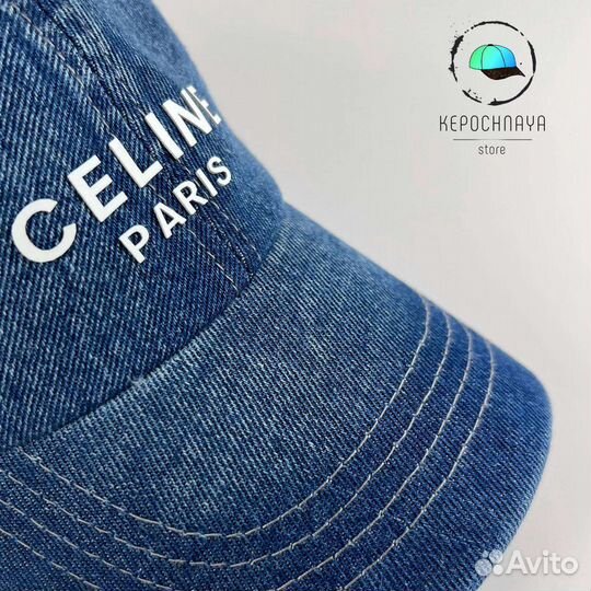 Бейсболка Celine Paris Джинсовая синяя