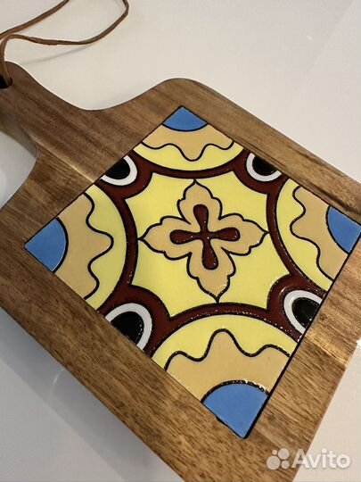 Доска подставка под горячее новая дерево керамика