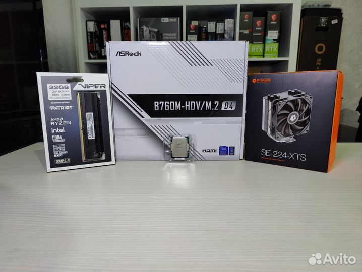 Новый комплект i5 12400f+b760+32gb+кулер