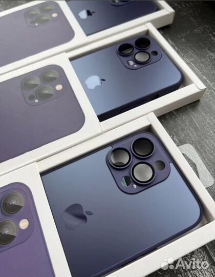 Чехол на iPhone 14 pro/ pro MAX фиолетовый, серый