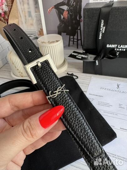 Yves Sent Laurent YSL ремень кожаный