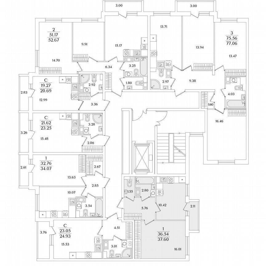 1-к. квартира, 37,6 м², 9/9 эт.