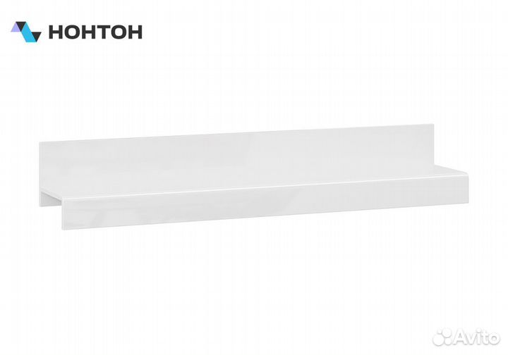 Полка настенная Фьюжн белый глянец / белый