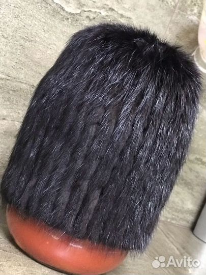 Новая Шапка вязанная с норкой