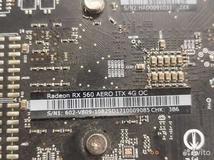 Видеокарта MSI radeon rx 560 aero ITX 4G OC