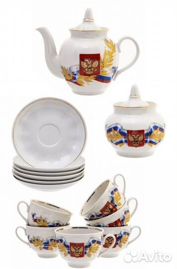Чайный сервиз Дулёво с российской символикой Новый
