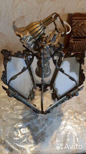 Люстра-фонарь. Литьё бронза СССР