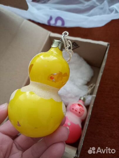 Елочная игрушка СССР матрешка неваляшка 2 шт