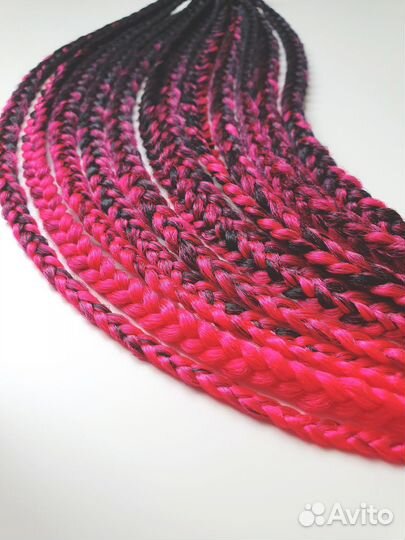 Афрорезинки комплект черный/фуксия