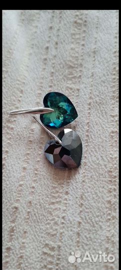 Серьги серебро Swarovski