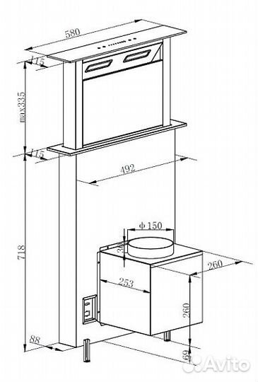 Вытяжка weissgauff Down Draft Lich 60 WH Sensor