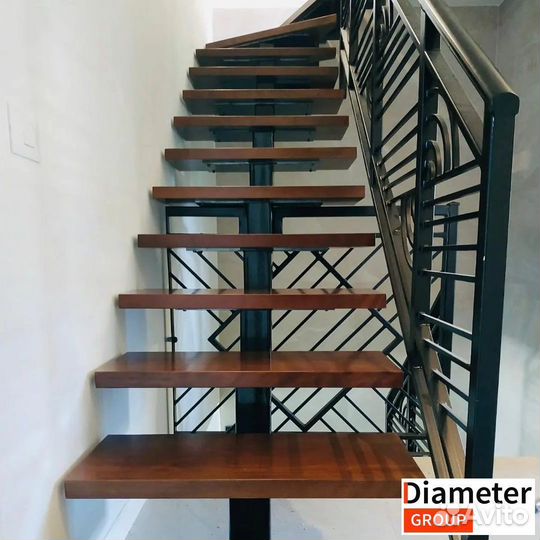 Установка центральной лестницы для большого дома